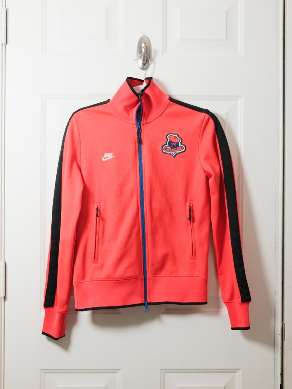 Nike Jacket Womens Medium Fluorescent Orange Allez France Track Sportswear Zip